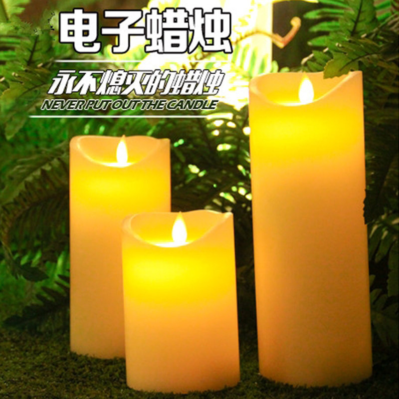 Led simulation fire Miao swing charging remote control electronic candle stage Romantic Arrangement Wedding road leading candle lamp