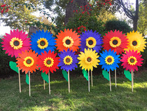 Windmill wholesale outdoor kindergarten childrens toys Plastic color assembly windmill clearance stall