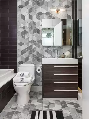 Self-adhesive creative cement texture decorative wall stickers Floor stickers Kitchen bathroom powder room waterproof non-slip tile sticker paper