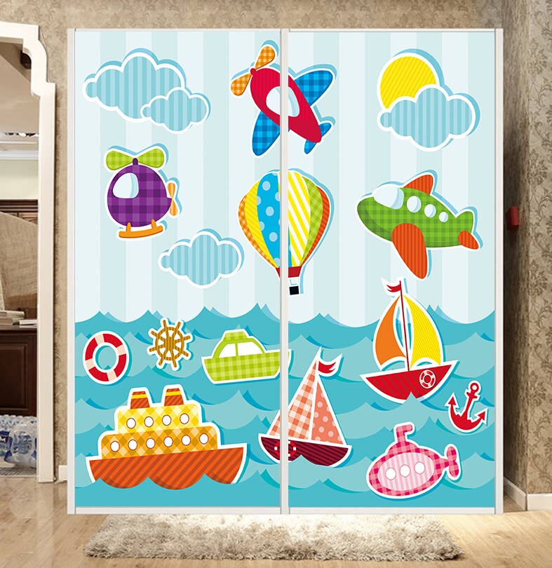 Cartoon thickened glue-free frosted electrostatic glass film dressing room window glass sticker light-transmitting opaque window sticker