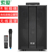 Solove Bluetooth Speaker Built-in Lithium Battery Wood Tie Rod Mic Sound Kindergarten Training Course Square Dance Speaker