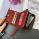 ສະບັບພາສາເກົາຫຼີຂອງ ulzzang ຂະຫນາດນ້ອຍ wallet ແມ່ຍິງສັ້ນ retro folding mini wallet ສີແຂງ multi-functional card holder coin purse