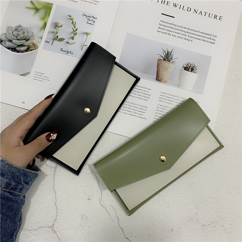 Wallet female long version 2021 new Japanese and Korean version of small fresh buckle wallet simple ultra-thin clutch wallet coin purse tide