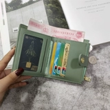 Бумажник, короткая сумка через плечо, тонкий складной кошелек с молнией, в корейском стиле