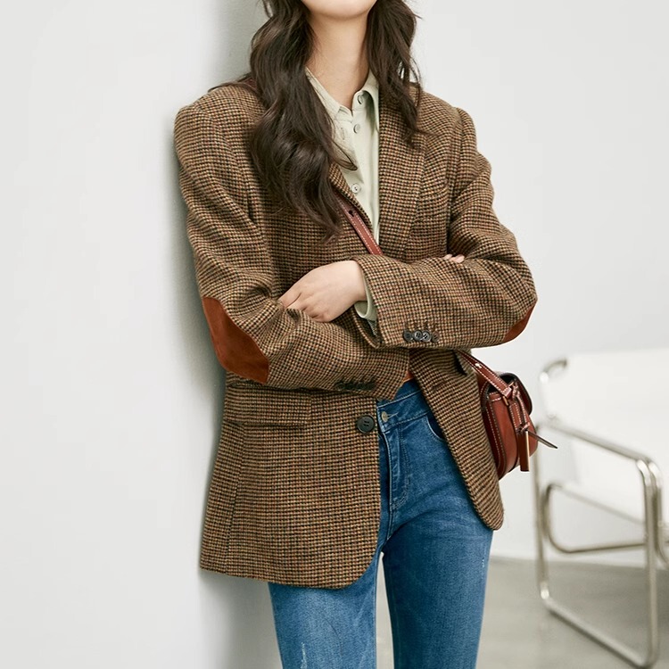 Offiy Premium Wool Series - C Brand Alternative Autumn and Winter Retro Loose Casual Woolen Boyfriend-Style Blazer Offiy Premium Wool Series - C Brand Alternative Autumn and Winter Retro Loose Casual Woolen Boyfriend-Style Blazer
