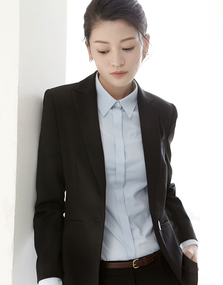 OFFIY-SHARP phỏng vấn mùa xuân và mùa thu chuyên nghiệp OL màu xám đen mỏng trong chiếc áo dài nhỏ phù hợp với áo khoác nữ măng tô nữ