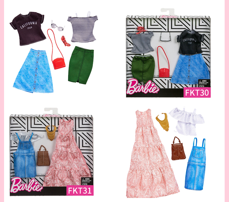 Barbie với đồ trang sức quần áo đặt túi giày vòng cổ kính thời trang phụ kiện cô gái ăn mặc ăn mặc bup bê