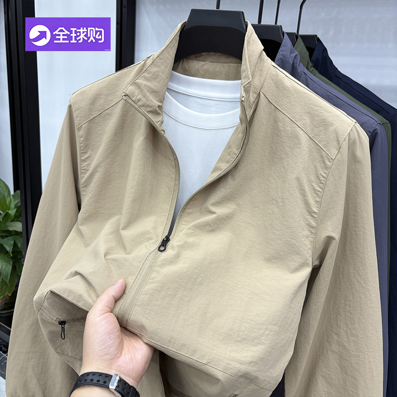 Tommy Men's 2026 New Stand Collar Jacket Spring and Autumn Casual Thin Coat Simple Windproof Men's Outerwear
