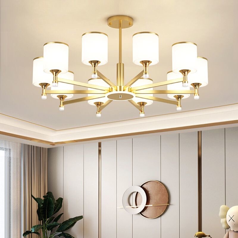 Golden Chandelier Living Room Lamp, Simple, Modern and Elegant, 2025 New Nordic Dining Room Lamp, Light Luxury Whole House Lighting Package