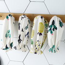 Nordic cotton hemp fried vegetable anti-splash gloves kitchen anti-fouling anti-scalding sleeve long section cleaning armguard anti-dirty armguard sleeve