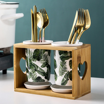 Nordic hanging chopstick basket Ceramic chopstick tube shelf Kitchen chopstick bucket storage box Chopstick cage Chopstick box Household