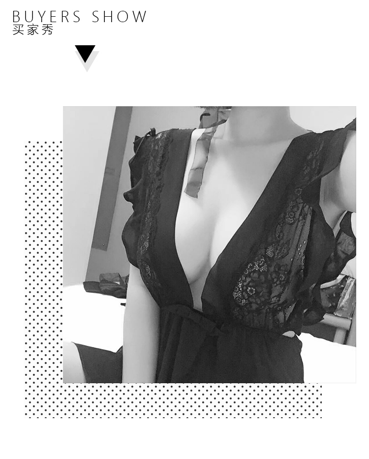 Sexy sâu V ren lớn backless váy ngủ váy phù hợp với T quần cực cám dỗ đồ lót mỏng gợi cảm quyến rũ váy ngủ đầm ngủ 2 dây