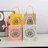 Барсетка, вместительная и большая мультяшная портативная милая льняная сумка