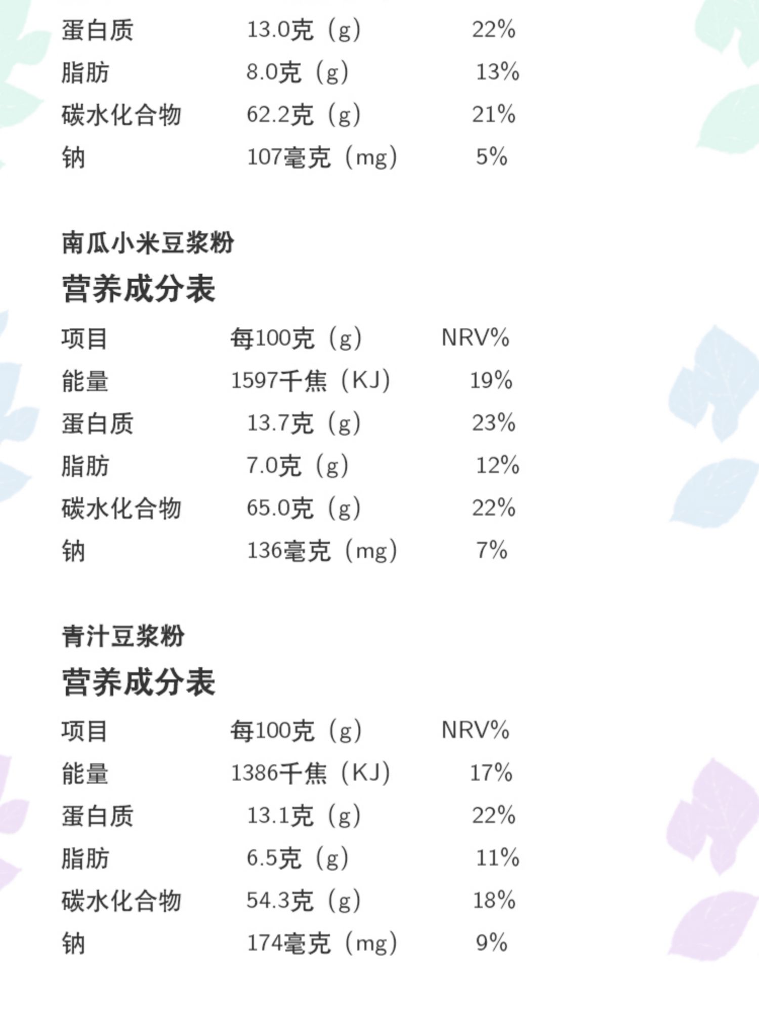 早餐营养代餐速溶豆浆粉七彩豆浆