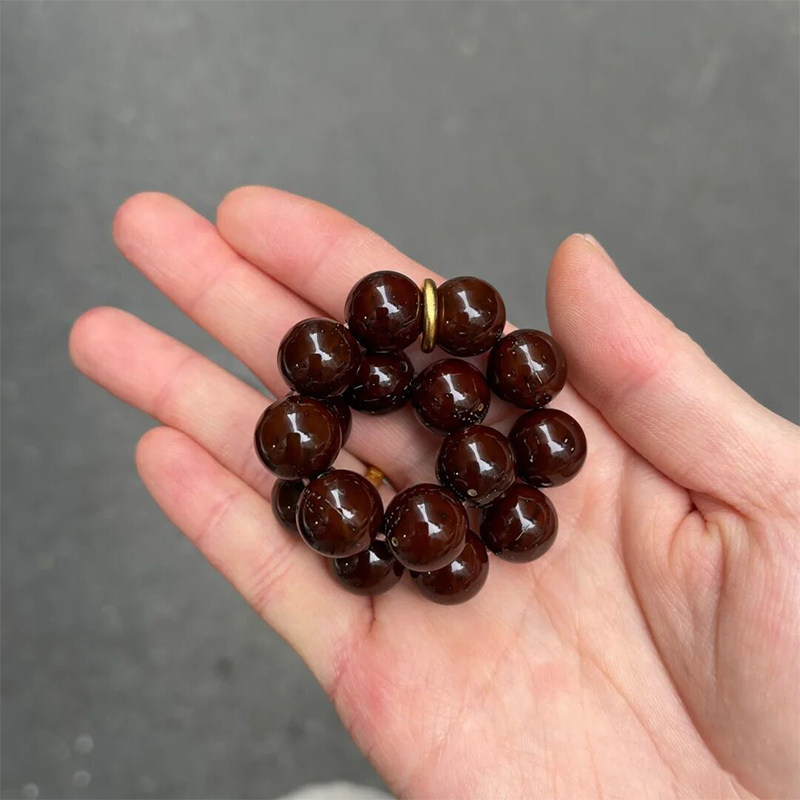 Boutique Light Beads Purple Gold Rat Bracelet Bodhi Seed Lucky Rat Men's Model Original Leather Solid Seed Text Play Around Finger Soft Female Disk Play - Taobao