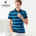 Versino vansino nam 2019 mới ve áo kinh doanh thêu áo sơ mi polo nam mùa hè ngắn tay - Polo áo polo nam đẹp Polo