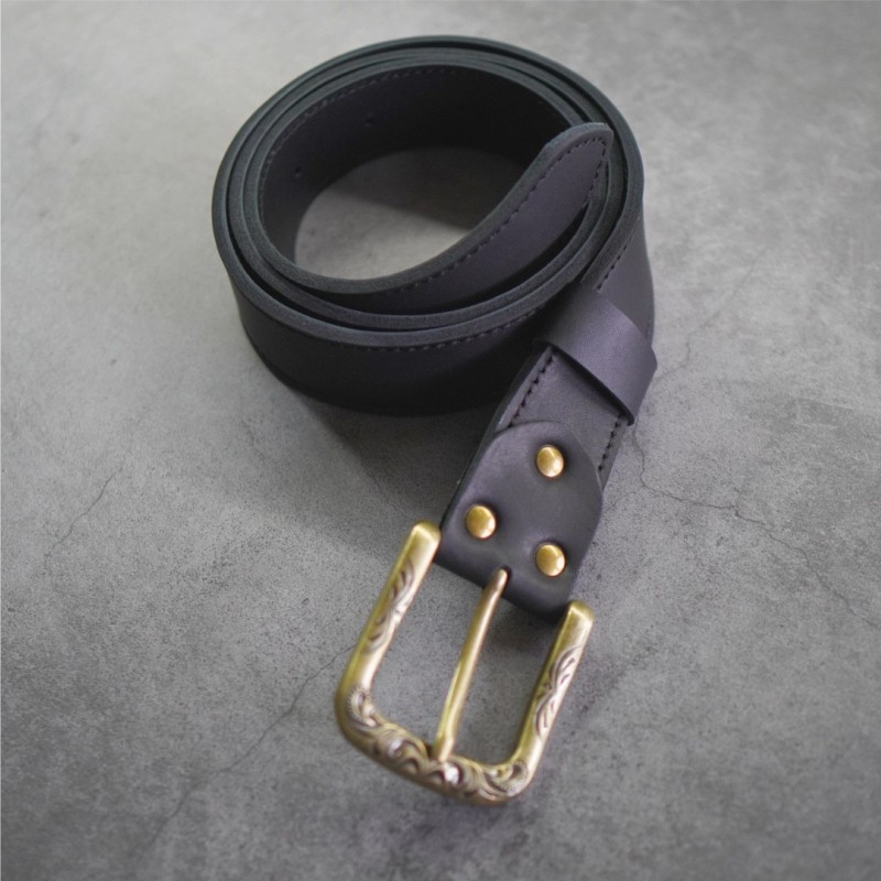 Belt Crazy Horse Leather Pure Handmade First Layer Leather Pin Buckle Simple Nostalgic Belt for Men and Women