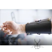 Breathable hole beauty hunting traditional reverse curved bow and arrow archery equipment handmade leather cowhide protective gear arm guard