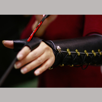 Custom archery cowhide protective gear Bow and arrow beauty hunting traditional arm Robin Hood with finger full Baotou layer flexible cowhide