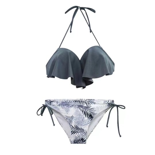 Sexy bikini swimsuit for women, sun protection cover-up, three-piece set to cover belly, small breasts, push up, hot spring couple swimsuit, swimming trunks for men