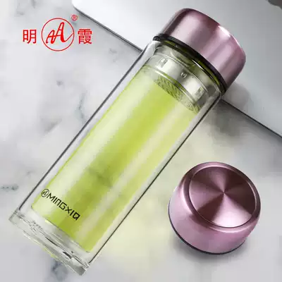 Mingxia double-layer glass custom water cup advertising gift cup casual gift companion hand gift custom printed logo