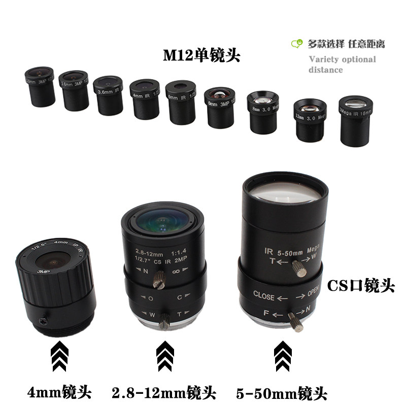 M12 specification single lens can be used with various module cameras in the store Telephoto wide-angle distortion-free fisheye