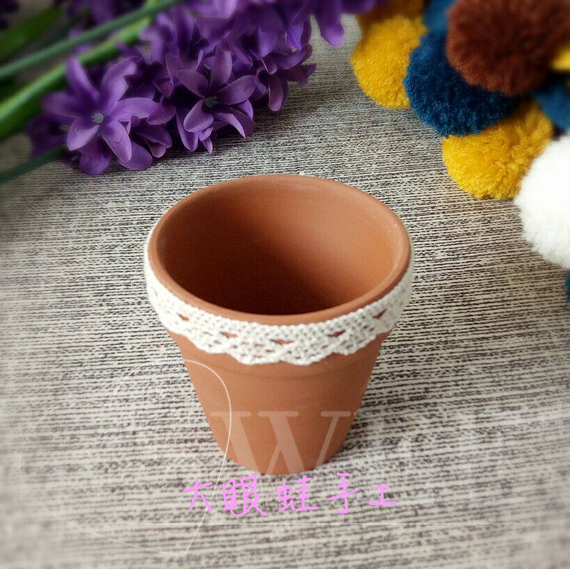Large Eye Frog Handmade Red Pottery Lace Flower Lace Potted Flower Pot Fur Thread Crochet Knitted Diy Hand For Gifts