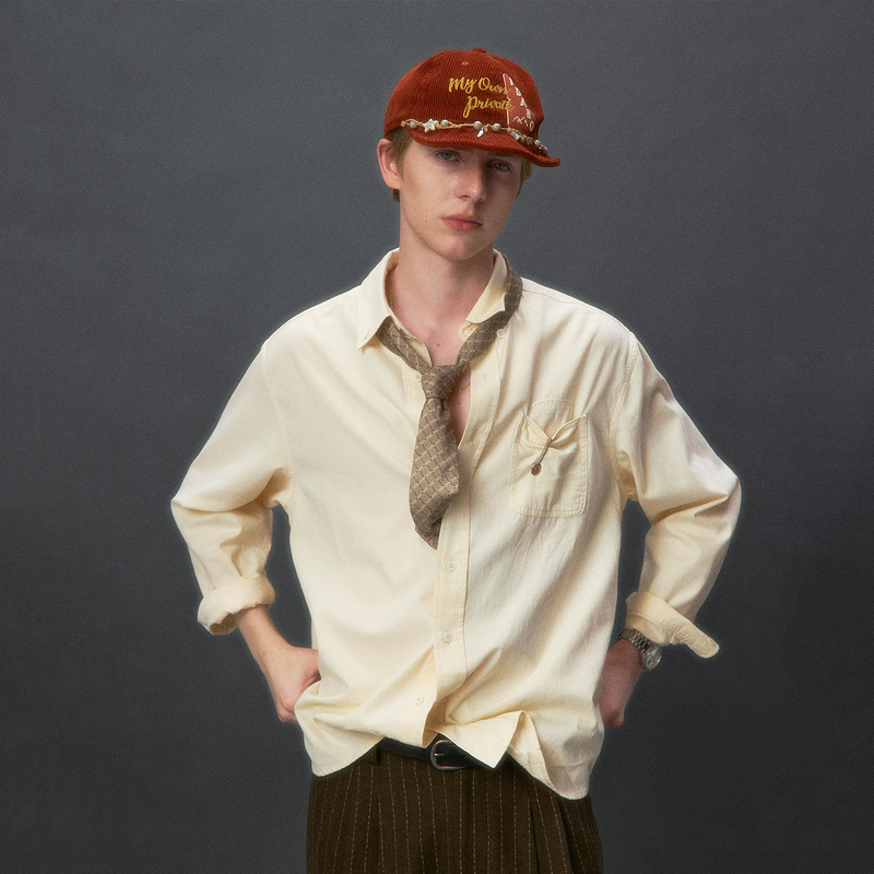 Chemical Products: Depu's Basic Washed Shirt S2_Nvy/Wht_Shirt
