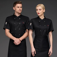 Черный фартук подходит для мужчин и женщин, короткий рукав