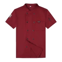 Цельный красный топ с короткими рукавами (одинаковый фасон для мужчин и женщин)