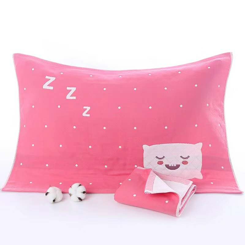 Cặp gạc bông nghệ thuật đôi sinh viên người lớn bốn mùa thoáng khí đôi mềm mại và thoải mái để tăng khăn gối ba lớp vỏ ga gối
