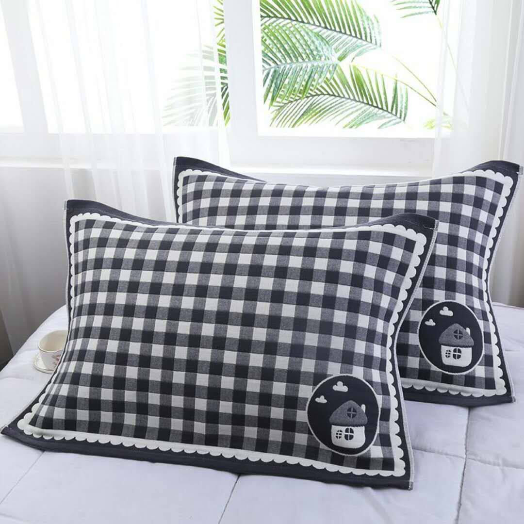 Jindian three-point water cotton gauze cloth art couple students adult four seasons pillow towel a pair of breathable universal pillow towel