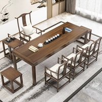 Logu Tea Tower Новый китайский сплошной камеллия чайный стол дзен кофейный столик современный минимализированный офис кунг -фу чайный стол и комбинация стула