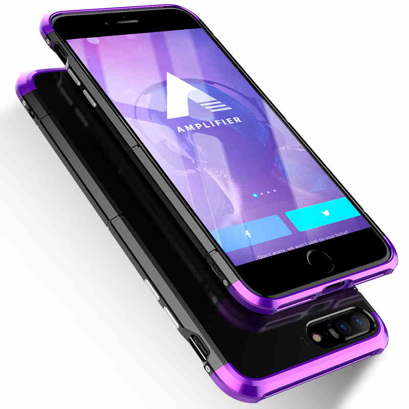 GINMIC Shield Aluminum Metal Frame Hard PC Back Cover Case for Apple iPhone 8 Plus & iPhone 8