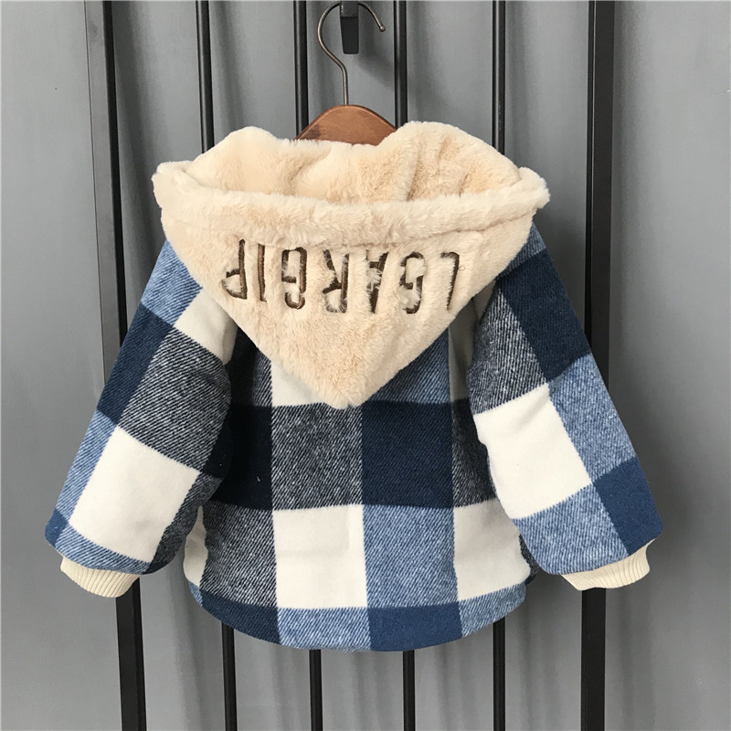 男童加绒加厚呢子外套2018新款韩版秋冬童装