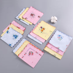Women's Vintage Classic Thin Sweat-Absorbing Pure Cotton Handkerchief, Retro 70S and 80S Style Portable Antique Handkerchief