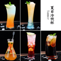 Juice cup Creative leisure bar Cold drink cup Milk tea cup Drink cup Ice cup Fruit tea cup glass household