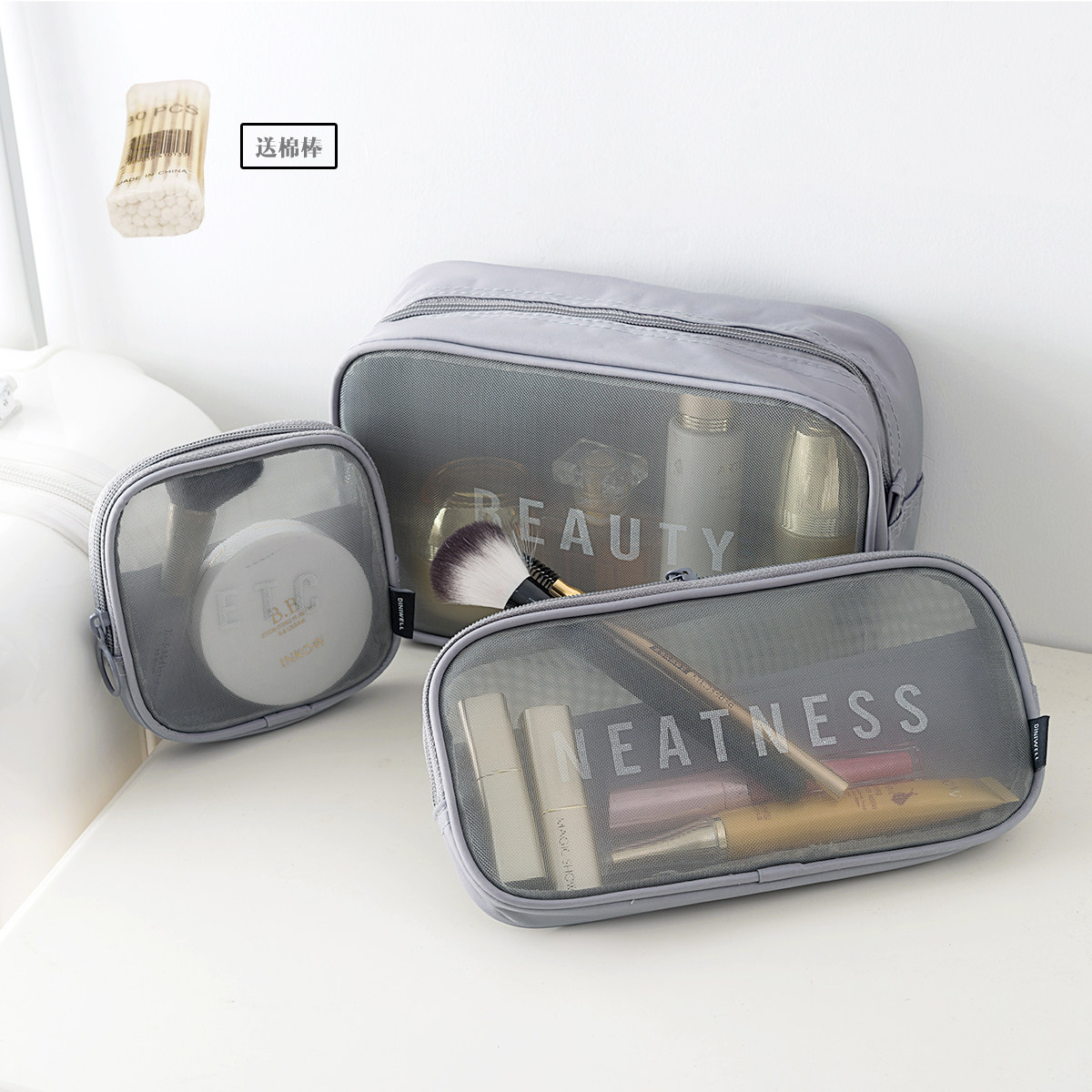 South Korea Wash Bag Men's Portable Women Business Trip Waterproof Travel Set Group Transparent Trumpet Makeup Bag Cashier Bag