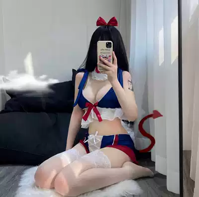 Demon adult 1997 set beauty cute lace lace bow underwear culottes sexy seductive set Girl