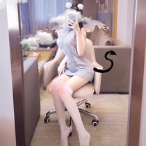  Devil adult custom front and rear two wear backless can be wild can be sweet sleeveless turtleneck sweater sweater hip dress