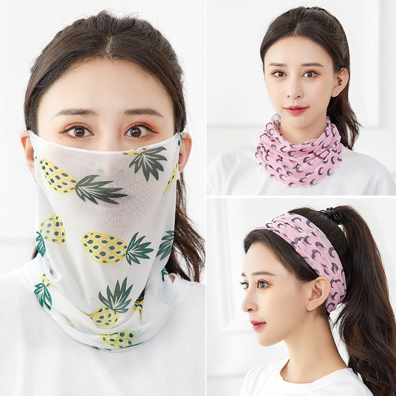 Summer sunscreen mask full face female anti-UV breathable ice feeling driving riding headscarf neck cover neck mask