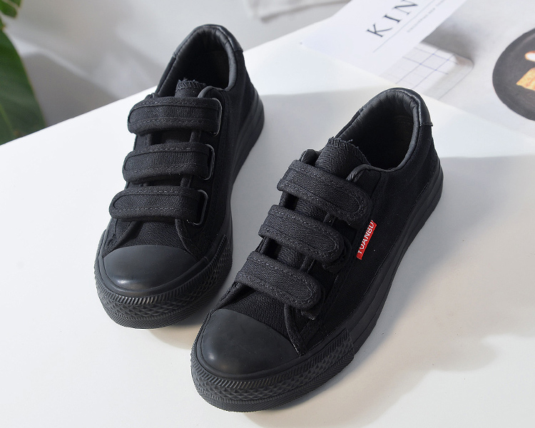 Giày vải nữ Velcro tất cả giày đen công sở xuân 2018 phiên bản mới của Hàn Quốc của giày đế bằng màu trắng hoang dã dành cho sinh viên giầy bốt nữ