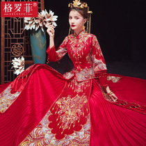 Xiuhe dress bride 2020 new spring female thin wedding cabinet wine red toast dress Chinese wedding dress Xiuhe