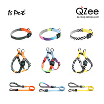 QZee American ISPET dog collar traction rope Chest back small medium and large dog walking neck collar collar set