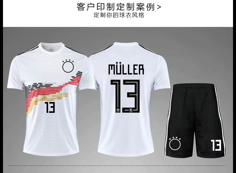 Đội tuyển Đức mới áo đội tuyển quốc gia World Cup số 13 Muller 10 Özil tùy chỉnh quần áo bóng đá phù hợp với nam - Bóng đá