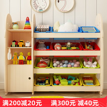 Childrens solid wood bookshelves Painted Frame Baby Set for sorting of shelves Contained Cabinets Containing deity Toys Toys Containing shelves