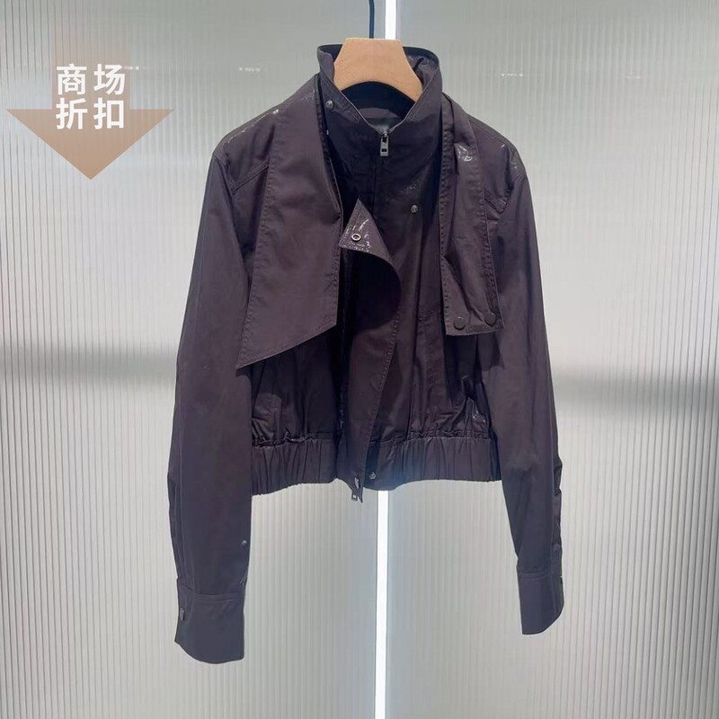 Same Style as in the Mall, Xuan Aino 2026 Autumn New High-Neck Short Zip-Up Cardigan Jacket, Stylish Jacket Top for Women