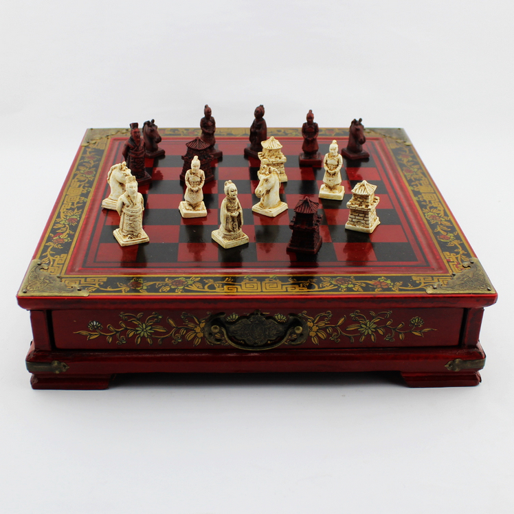 32 antique asian chess chinese style wooden