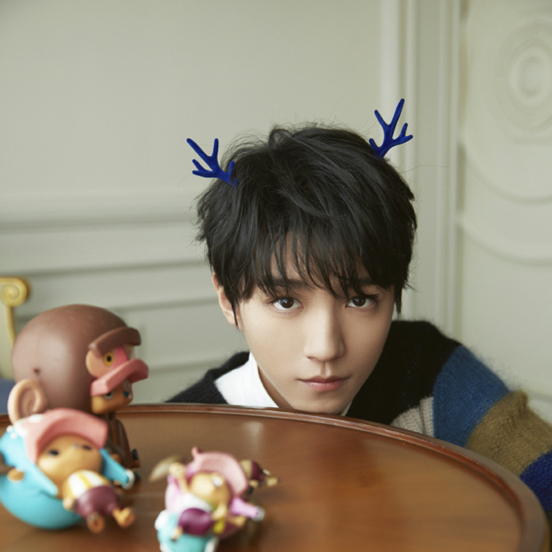 Blue Three-Dimensional Christmas Headwear Antler Hairpin Clip Children's Hairpin Hair Accessory Reindeer Clip Christmas Headband