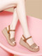 High-Heeled Sandals for Women 2026 Summer New Holiday Style Wedge Fashion Sandals Thick-Soled Casual Women's Shoes